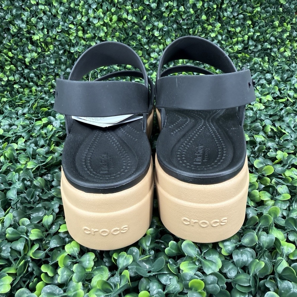 Crocs Brooklyn Wedge Sandals Womens 9 Black Slingback Strap Platform Shoe - Picture 6 of 7